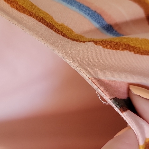 BCBGeneration Baddie Girly stripe tie shoulder bodysuit large - Picture 14 of 15